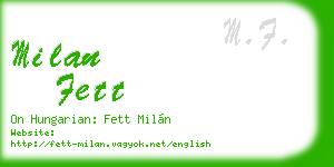 milan fett business card